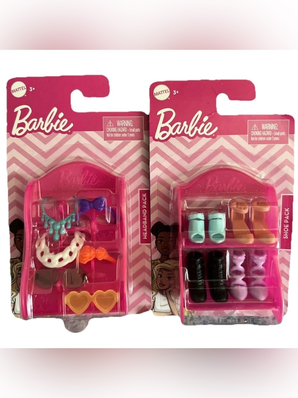 Mattel Barbie Fashion Accessories Lot 2 Pack Headband Pack Shoe Pack NIB